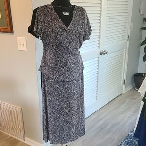 Dressbarn Black and White Midi Skirt